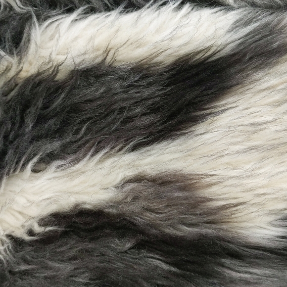 Almost Famous Faux Fur Open Cardigan Sweater Vest M White Black Vegan - Picture 14 of 16